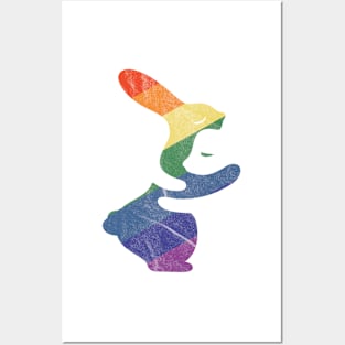 Hug Bunny Rainbow Posters and Art